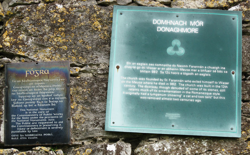 Plaque at Donoughmore