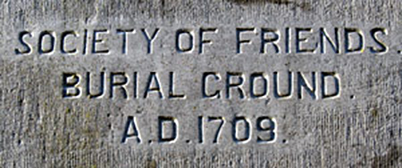 Plaque at Quakers Graveyard