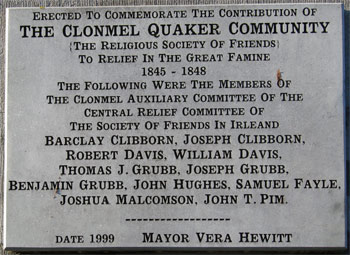 Old plaque at Quakers Graveyard